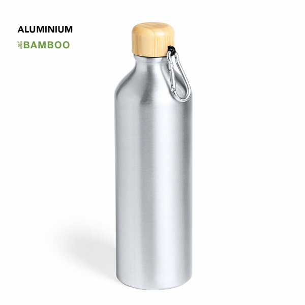 Hatten aluminium fles bamboe dop 800 ml
