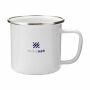 Retro Silver Emaille Mug mok 350 ml - wit-zilver