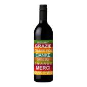 Rode wijn Merlot met label bedrukking Rode wijn Merlot met label bedrukking